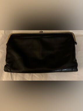 HOBO Large Lauren Black Leather Clutch-Wallet